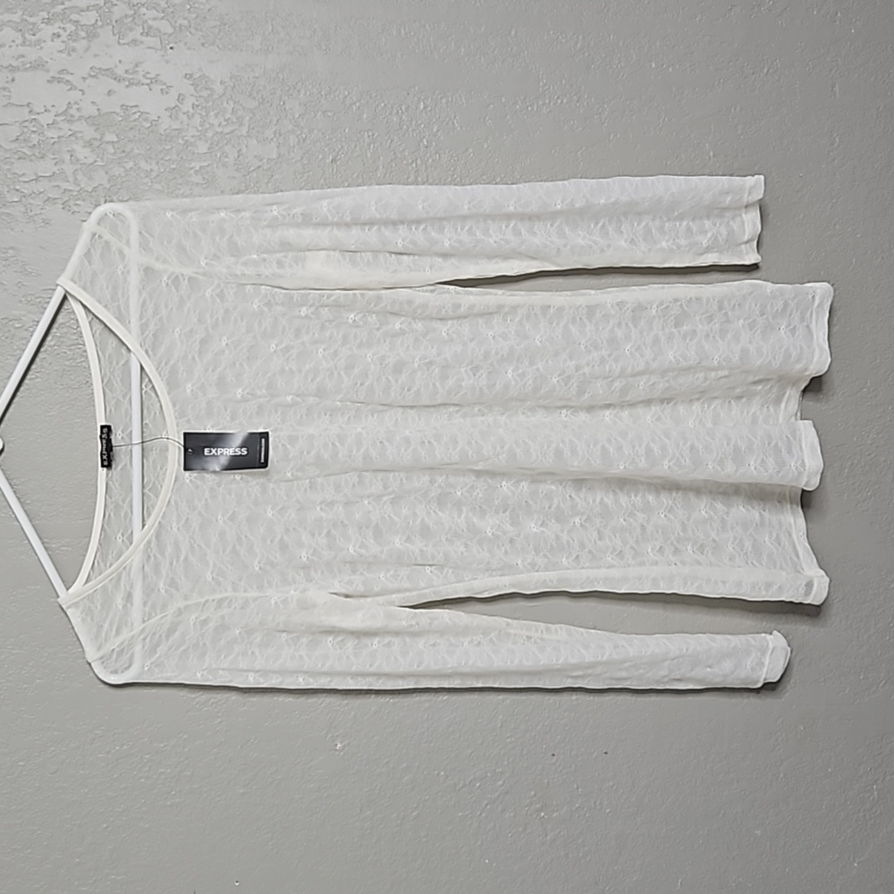 NWT Express Cream Sheer Top Small